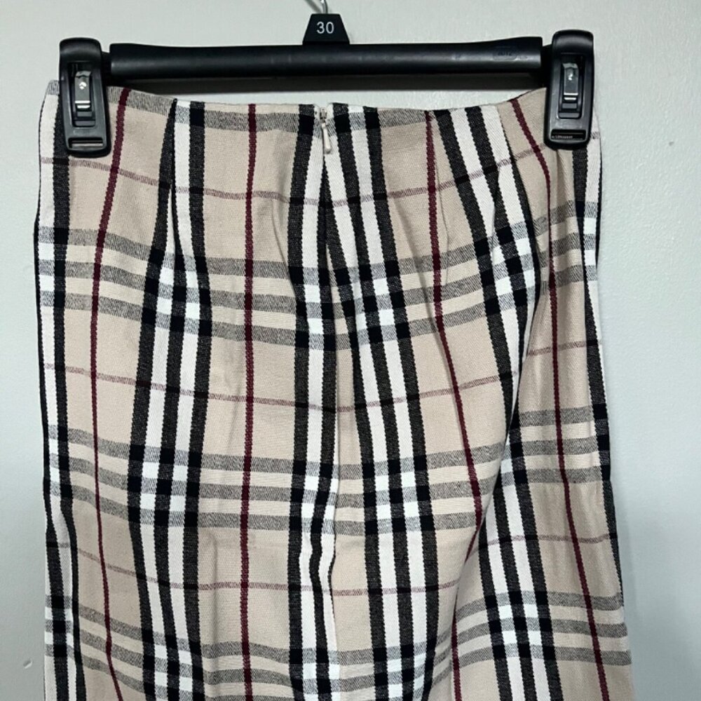 SUPER CUTE BURBERY STYLE BROWN PLAID MINI DRESS SKIRT 100% COTTON NEW W/O TAG